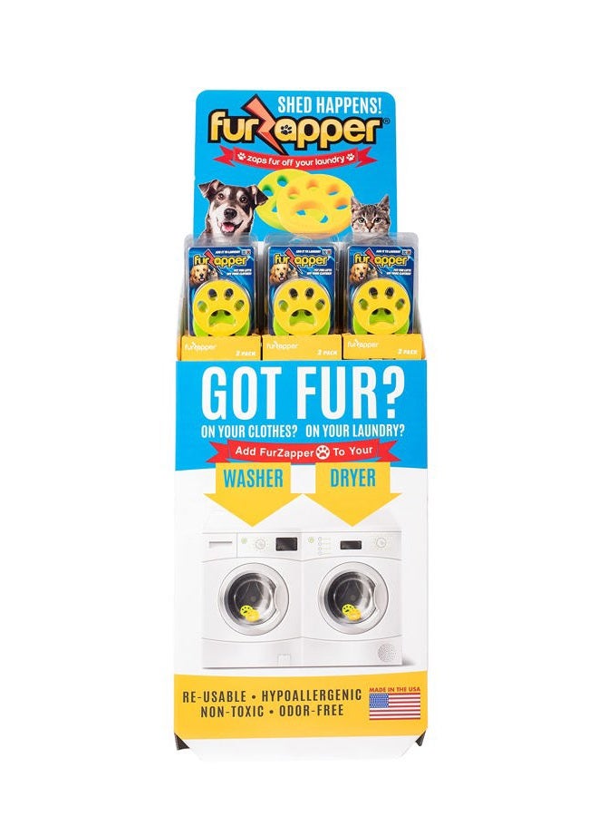 FURZAPPER أداة إزالة شعر الحيوانات الأليفة FurZapper للغسيل، عبوة 2 - أداة قابلة لإعادة الاستخدام لإزالة شعر الكلاب والقطط كما هو معروض في Shark Tank - تزيل شعر الحيوانات الأليفة، الشعر، الوبر، والجلد من الملابس والغسيل - استخدم 1 FurZapper لكل حيوان أليف - Image 4